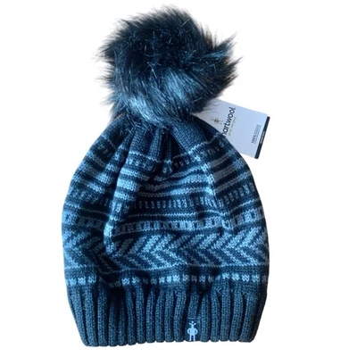 SMARTWOOL Gorro Elevador de Silla Negro Unisex Talla Única Pom Pom Lana Merino Nuevo Foto 1 de 4