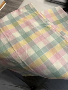 Longaberger Tavolo 36 x 36 Quadrato Sovrapposizione Pastello Plaid Tessuto Panno Esposto - Foto 1 di 3