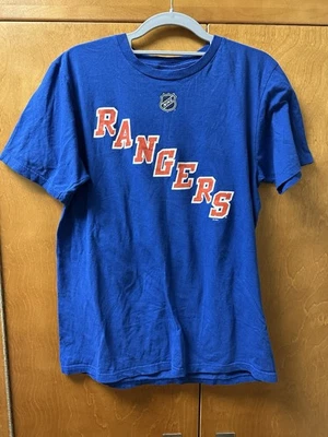 New York Rangers Shirt Mens Medium Blue NHL Hockey Chris Kreider Adidas Cotton - Image 1 of 4