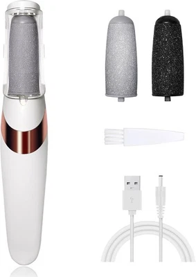 UQQU Elektrische Fuß-Feile, Elektrischer Hornhaut-Entferner für Füße, Weiß