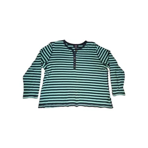 Chaps Damenbluse 3X Langarm grün und dunkelblau gestreift. - Bild 1 von 7