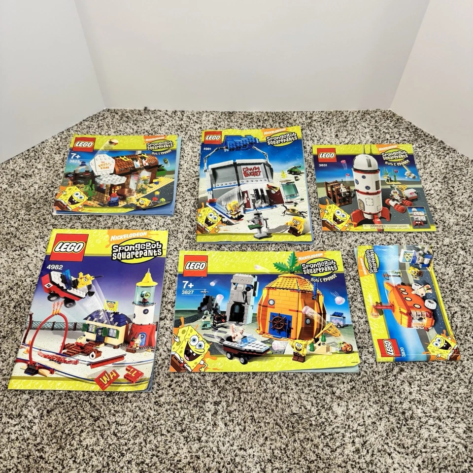 LEGO  SpongeBob Squarepants Instruction Manuals 4982 4981 3825 3827 3831 3833 - Image 1 of 4