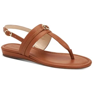 Charter Club Womens Onelle Tan T-Strap Sandals Shoes 6.5 Medium (B,M) BHFO 6580 - Picture 1 of 3
