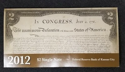 2012 $2 single note serial number starts with year 2012 and ends with 1920 Neato - Image 1 of 4