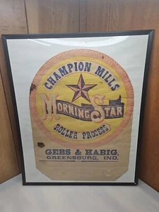 Greensburg Indiana Vintage Paper Feed Sack Cut Out Gebs & Habig Morning Star  - Picture 1 of 4