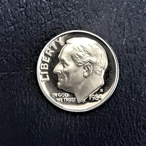 1984 S Proof Roosevelt Dime from Original Mint Proof Set Cover