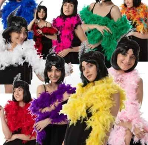 Feather Boa Fancy Dress Accessory 1920s Flapper Costume Party Burlesque 1.8M - Picture 1 of 14