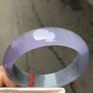 Brazalete brazalete raro grado natural AAA lavanda púrpura jadeíta 57 mm - Imagen 1 de 11