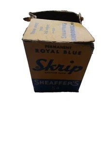 Vintage Sheaffer Skrip Writing Fluid Ink Permanent Jet Black #54 Empty In Box - Picture 1 of 4