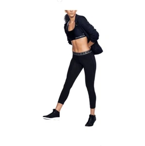 NWT UNDER ARMOUR. Sz S. Women´s Favorites Cropped Pants. Black Log. MSRP $35.00 - Picture 1 of 12