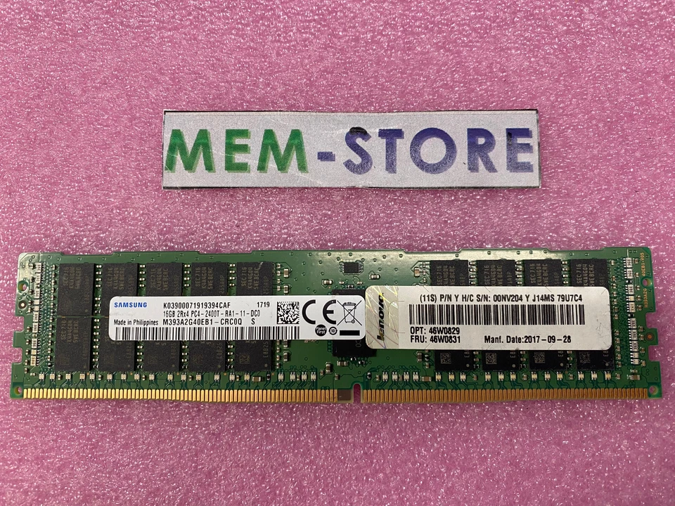 LENOVO 46W0831 16GB 2RX4 PC4-2400T DDR4 MEMORY 00NV204 46W0829 Used Tested! - Image 1 of 1