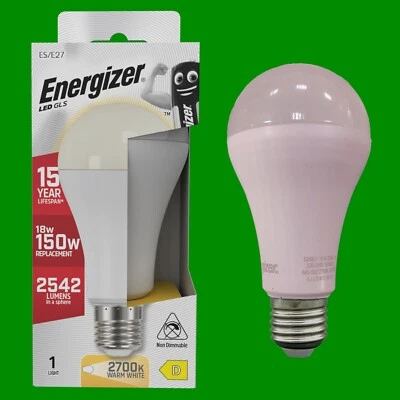 12x 18W (=150W) Energizer GLS ES E27 LED Light Bulb Lamp 2700K Warm White 2542Lm - Image 1 of 3