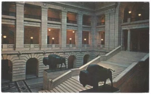 Grand Staircase, Legislative Building, Winnipeg MB, 1960 Postcard, Slogan Cancel - Picture 1 of 2