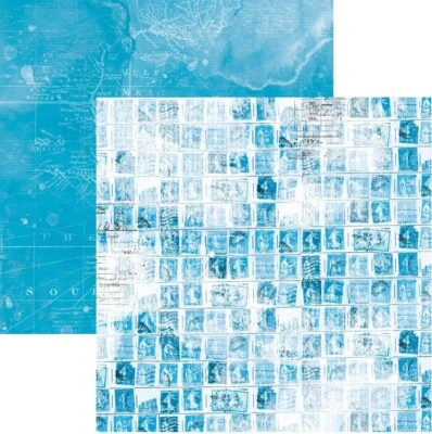Vintage Artistry Sunburst - Azure Seaside, scrapbook paper, DS - 49 and Market - Image 1 of 2