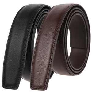 3.0cm Trend Correa automática de cinturón de hebilla para hombres Correa de trinquete de cuero marrón negro - Imagen 1 de 7