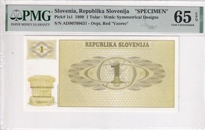 Slovenia, 1 Tolar, 1990, UNC, p1s1, SPECIMEN - Picture 1 of 2