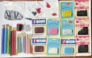 Vintage Lot Seed Beads Jewelry Xacto Mill Hill Westrim Darice Mangelsens Anchor - Picture 1 of 24