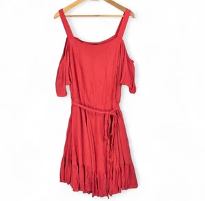 City Chic Ladies Paradise Cold Shoulder Dress Plus Size M 18 Burnt Orange Summer - Picture 1 of 10