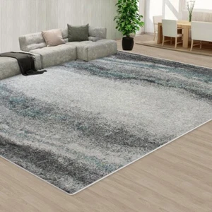 Smokey Grey Floor Area Abstract Rug Modern Large Carpet #13 - Picture 1 of 6