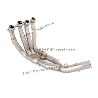 Sistema de escape completo para Yamaha YZF R6 2006-2016 tubo de enlace delantero puntas de acero deslizamiento Foto 1 de 4