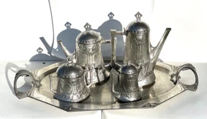 WMF Silverplate Tea Coffee Service Set Antique Jugendstil Art Nouveau Deco - Picture 1 of 10