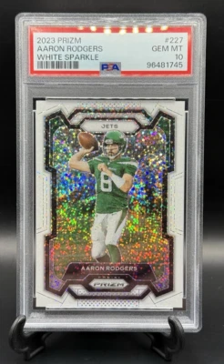 2023 Prizm Aaron Rodgers White Sparkle 🔥 SSP #227 PSA 10 Gem Mint - Image 1 of 3