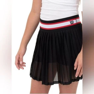 Wilson Girls' Black Mesh Pleated Skort Size XL - Picture 1 of 10