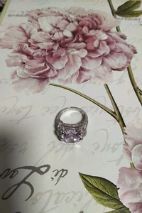 diamonique ring Silber Gr ca17 qvc Stein rosa - Bild 1 von 5