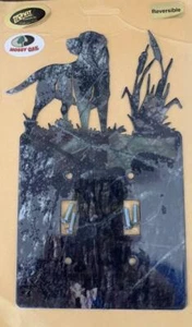Lazart Mossy Oak Camo Dog Metal Light Switch Cover Double Reversible - Picture 1 of 1
