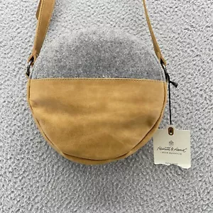 Hearth & Hand with Magnolia Crossbody Round Purse Heather Gray Felt Leather NEW - Picture 1 of 16