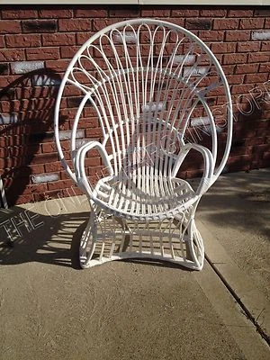 Frontgate Grandinroad French Mademoiselle cadeira de vime pátio externo vime WHT - Imagem 1 de 4