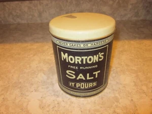 VINTAGE 1985 MORTON SALT TIN BRISTOL WARE "WHEN IT RAINS IT POURS" COLLECTABLE! - Picture 1 of 8