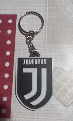 Portachiavi Tipo Logo Juventus Stampato in 3D Nero Bianco 5X3 cm - Immagine 1 di 4