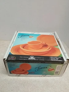 Fiestaware 5 Piece Tangerine Place Setting Retired Color New Store Models - Picture 1 of 9