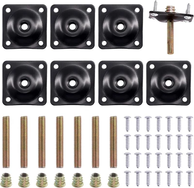 8 juegos de placas de montaje de patas en ángulo de 12 grados M8 placas de fijación de patas de muebles T Foto 1 de 4