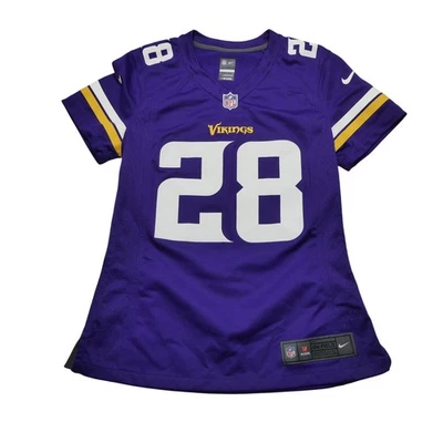Camiseta de fútbol americano Minnesota Vikings para mujer pequeña NFL Nike Adrian Peterson 28 Foto 1 de 4