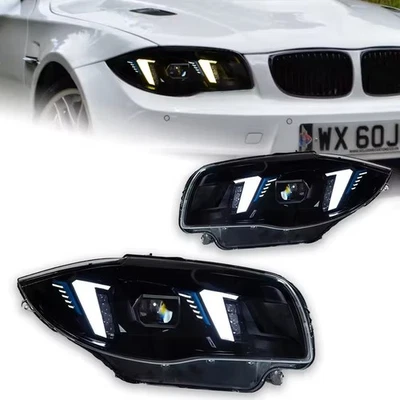Proyector de faros LED DRL para BMW Serie 1 E87 Animación Señal de giro Foto 1 de 4