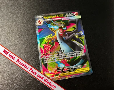 Mega Glurak x Ex 109/094 Fatale Flammen Pokemon Karte NM + Booster mit Glutexo - Bild 1 von 4