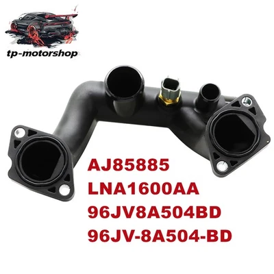 For Jaguar Vanden Plas XJ8 XK8 96JV8A504BD Thermostat Cover Outlet Pipe w/Sensor Foto 1 de 4