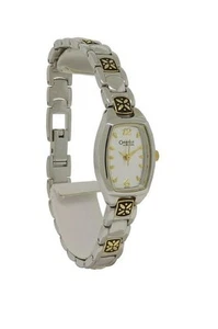Caravelle by Bulova 45L010 Women's Silver & Gold Tone Tonneau Analog Watch - Picture 1 of 4
