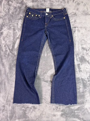 True Religion Jeans Becky Dark Wash Raw Hem Denim Pants Size 32x29 Bootcut - Image 1 of 4