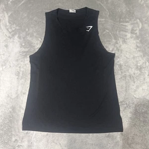 Gymshark Camicia Uomo Media Nera Canotta Senza Maniche Tempo Libero - Foto 1 di 7