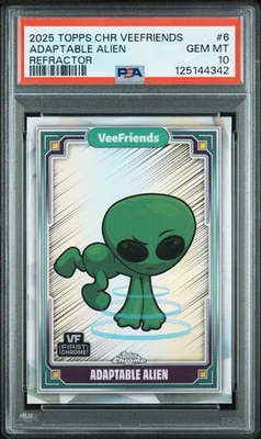 Topps Chrome VeeFriends 2025 Adaptable Alien Refractor PSA 10 - Image 1 of 3