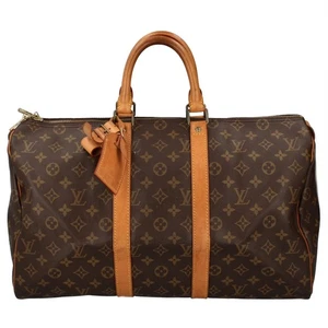 LOUIS VUITTON Kiepol 45 M41428 Monogram Boston bag Brown USED - Picture 1 of 7