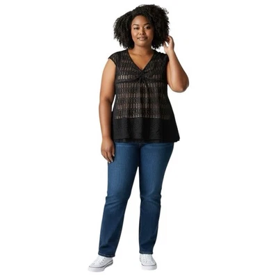 Top Miraclesuit Everyday Shapewear negro superpuesto de encaje para mujer talla mediana usado en excelente estado Foto 1 de 4