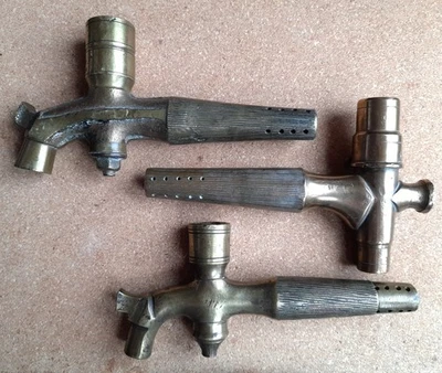 Lot of 3 Beer Barrel Keg Tap Spigots 2 x Brass 1 x Bronze - Image 1 of 4