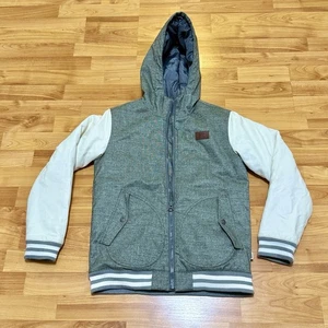 Vans Boys Rutherford Size M Insulated Hooded Gray & White Jacket ~ Excellent - Picture 1 of 12