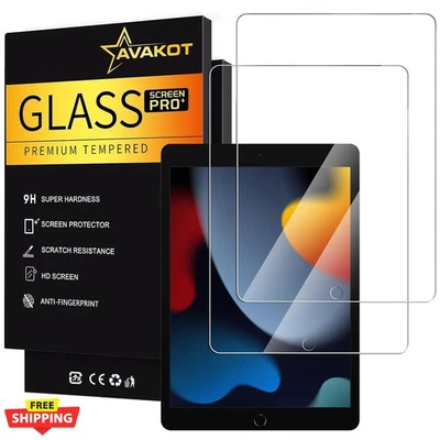 Pacote com 2 protetores de tela de vidro temperado HD transparente para iPad 10.2 7ª 8ª 9ª geração - Imagem 1 de 4