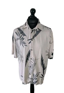 Diesel Hawaiian Style Shirt Button Up Short Sleeve Beige Cream Floral XXL Mens - Picture 1 of 15