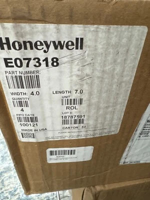 Honeywell Duratran II Thermal TopCoat Labels 4"x7" 842/ roll 4 pack E07318 NEW!! - Image 1 of 2